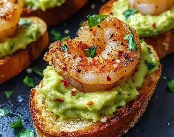 Брускетты с креветками