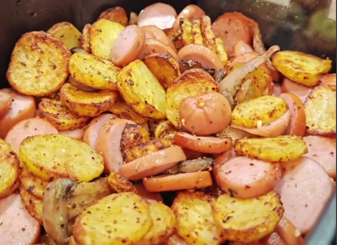 Запечённый картофель с грибами